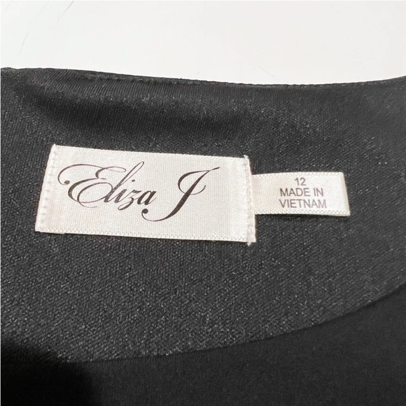 - Eliza J Black Shift Dress with Gold Stud Embellishment size 12 cocktail - Picture 5 of 6